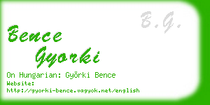 bence gyorki business card
